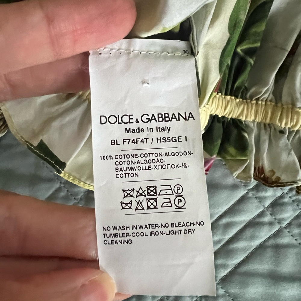 Dolce & Gabbana Multicolor Floral Print Cotton Off Shoulder Crop Top Small 40 - Picture 6 of 6